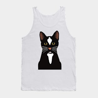 The cute and alert Black cat is waiting and watching you. Tank Top